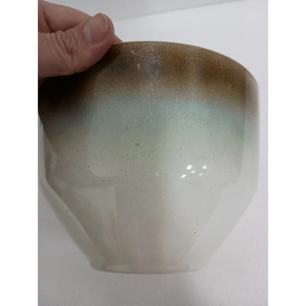 Vintage Federal Glass Ombre Milk Glass Heat Proof Mixing Bowl Round  Mid Century